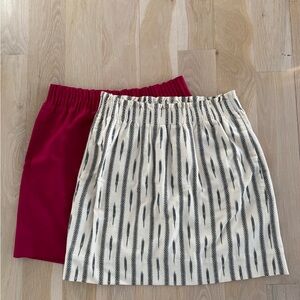 J. Crew Factory Red and Tribal Patterned Skirt Set Bundle